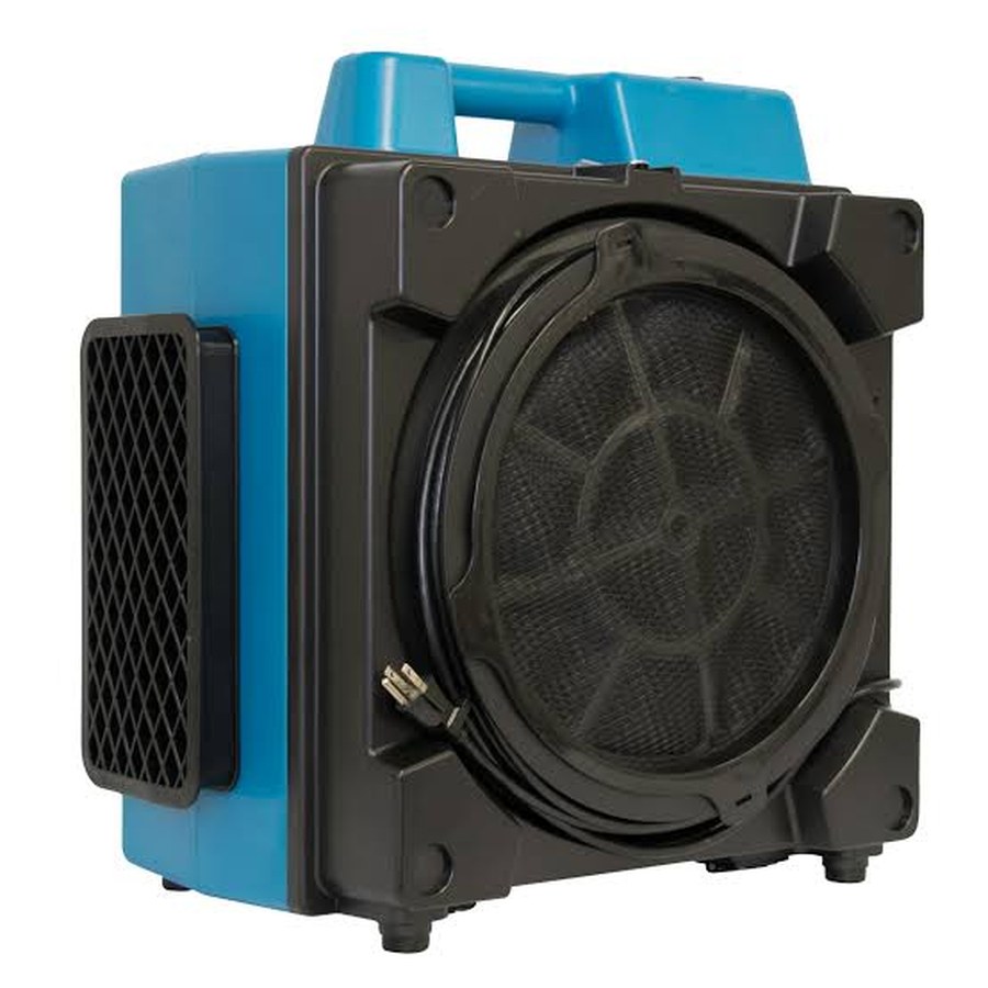 HEPA air scrubber used during odor and biohazard remediation